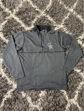 Colorado Rockies Antigua Jacket Men’s Medium 1/4 Zip Black Pullover MLB Baseball